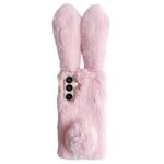 Per Samsung Galaxy S24+ 5G Custodia per telefono in TPU con simpatico coniglio di peluche (rosa)