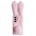 Per Samsung Galaxy S24 5G Custodia per telefono in TPU con simpatico coniglio di peluche (rosa)