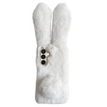 Per Samsung Galaxy S24 5G Custodia per telefono in TPU con simpatico coniglio di peluche (bianco)