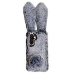 Per Samsung Galaxy S24 5G Custodia per telefono in TPU con simpatico coniglio di peluche (grigio scuro)