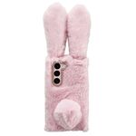 Per Samsung Galaxy S23+ 5G Custodia per telefono in TPU con simpatico coniglio di peluche (rosa)