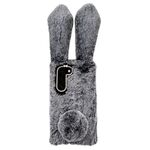 Per Samsung Galaxy S23+ 5G Custodia per telefono in TPU con simpatico coniglio di peluche (grigio scuro)