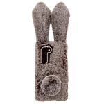 Per Samsung Galaxy S23+ 5G Custodia per telefono in TPU con simpatico coniglio di peluche (marrone)