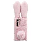 Per Samsung Galaxy S22+ 5G Custodia per telefono in TPU con simpatico coniglio di peluche (rosa)