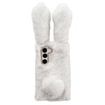 Per Samsung Galaxy S22+ 5G Custodia per telefono in TPU con simpatico coniglietto di peluche (bianco)