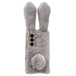 Per Samsung Galaxy S22+ 5G Custodia per telefono in TPU con simpatico coniglietto di peluche (grigio chiaro)