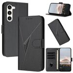 Per Samsung Galaxy S23 5G Custodia in pelle con fibbia a motivo triangolare (nero)