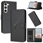 Per Samsung Galaxy S23+ 5G Custodia in pelle con fibbia a motivo triangolare (nero)