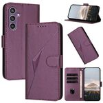 Per Samsung Galaxy S23 FE 5G Custodia in pelle con fibbia a motivo triangolare (viola scuro)