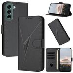 Per Samsung Galaxy S22+ 5G Custodia in pelle con fibbia a motivo triangolare (nero)