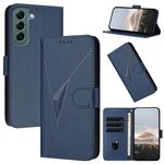 Per Samsung Galaxy S22+ 5G Custodia in pelle con fibbia a motivo triangolare (blu reale)