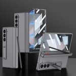 Per Samsung Galaxy Z Fold6 GKK Custodia per telefono cellulare in pelle magnetica integrata con custodia per penna, penna non inclusa (grigio)
