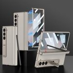 Per Samsung Galaxy Z Fold6 GKK Custodia magnetica in pelle con custodia per penna, penna non inclusa (grigio titanio)