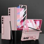 Per Samsung Galaxy Z Fold6 GKK Custodia per telefono cellulare in pelle magnetica integrata con custodia per penna, penna non inclusa (rosa chiaro)