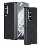 Per Samsung Galaxy Z Fold6 GKK Integrated Asterism Plating Custodia per telefono in pelle a copertura totale (nero)