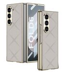 Per Samsung Galaxy Z Fold6 GKK Integrated Asterism Plating Custodia per telefono in pelle a copertura totale (grigio)