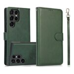 Per Samsung Galaxy S22 Ultra 5G Custodia in pelle con retro magnetico staccabile 2 in 1 in pelle di vitello (verde)