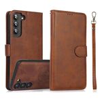 Per Samsung Galaxy S23+ 5G Custodia in pelle con retro magnetico staccabile 2 in 1 con texture in vitello (marrone)