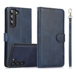 Per Samsung Galaxy S23+ 5G Custodia in pelle con retro magnetico staccabile 2 in 1 in pelle di vitello (blu)