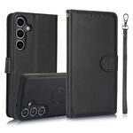 Per Samsung Galaxy S24+ 5G Custodia in pelle con retro magnetico staccabile 2 in 1 in pelle di vitello (nero)