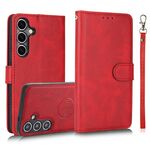 Per Samsung Galaxy S24+ 5G Custodia in pelle con retro magnetico staccabile 2 in 1 in pelle di vitello (rosso)