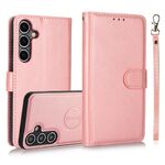 Per Samsung Galaxy S24+ 5G Custodia in pelle con retro magnetico staccabile 2 in 1 in pelle di vitello (oro rosa)