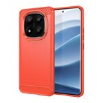 Per Redmi Note 14 Pro+ 5G Custodia per telefono in TPU con fibra di carbonio e texture spazzolata (rosso)