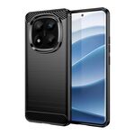 Per Redmi Note 14 Pro+ 5G Custodia per telefono in TPU con fibra di carbonio e texture spazzolata (nero)
