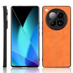 Per Infinix Zero 40 4G Custodia per telefono con motivo a mucca e cuciture (arancione)