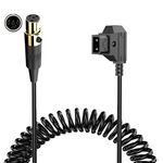 Cavo adattatore a spirale di alimentazione per monitor di telecamera D-Tap a Mini XLR 4 pin femmina, lunghezza: 1,5 m (nero)