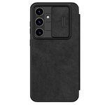 Per Samsung Galaxy S24 FE 5G NILLKIN QIN Series Pro Custodia per fotocamera scorrevole Design Custodia in pelle per telefono (nero)