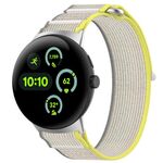 Per Google Pixel Watch 3 41mm Cinturino in nylon intrecciato con chiusura a strappo (giallo grigio)