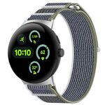 Per Google Pixel Watch 3 41mm Cinturino in nylon intrecciato con chiusura a strappo (verde grigio)