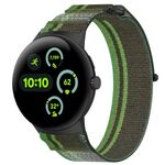 Per Google Pixel Watch 3 41mm Cinturino in nylon intrecciato con chiusura a strappo (verde nerastro)