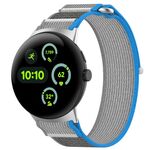 Per Google Pixel Watch 3 45mm Cinturino in nylon intrecciato con chiusura a strappo (blu grigio)