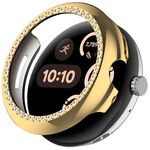 Per Google Pixel Watch Diamond Custodia protettiva per orologio con copertura parziale in PC elettrolitico (oro)