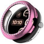 Per Google Pixel Watch 3 45mm Custodia protettiva per orologio con copertura parziale in PC elettrolitico diamantato (rosa)