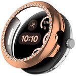 Per Google Pixel Watch 3 45mm Custodia protettiva per orologio con copertura parziale in PC elettrolitico diamantato (oro rosa)