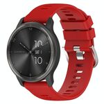 Per Garmin Forerunner 158 20mm Cinturino in silicone tinta unita strutturato a croce (rosso)