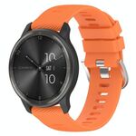 Per cinturino per orologio Garmin Forerunner 55 20mm in silicone tinta unita strutturato a croce (arancione)