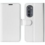 Per Motorola Moto Edge 2022 R64 Custodia per telefono in pelle a conchiglia orizzontale Texture (bianca)