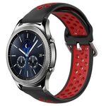 Per Samsung Gear S3 Classic 22mm Cinturino in silicone sportivo traforato traspirante (nero + rosso)