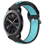 Per Samsung Gear S3 Frontier 22mm Cinturino in silicone sportivo traforato traspirante (nero + blu)