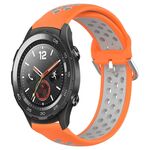 Per Huawei Watch 2 Cinturino sportivo in silicone traspirante traforato da 20 mm (arancione + grigio)