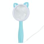 2275 5X / 10X Lente d'ingrandimento per esperimenti scientifici per bambini palmari per animali dei cartoni animati (gatto blu)
