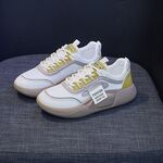 Sneakers traspiranti antiscivolo primaverili Scarpe casual con piattaforma colorblock, taglia: 36 (mesh giallo)