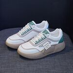 Sneakers traspiranti antiscivolo primaverili Scarpe casual con piattaforma Colorblock, taglia: 38 (verde)