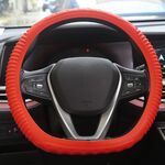 Coprivolante per auto a punta concava antiscivolo resistente all'usura in silicone, dimensioni: 34-38 cm (rosso)