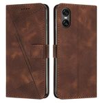 Per Sony Xperia 5 VI Dream Triangle Custodia in pelle con cordino (marrone)