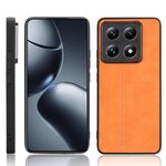 Per Xiaomi 14T Pro Custodia per telefono con motivo a mucca e cuciture (giallo)